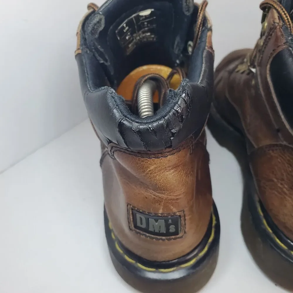 Vtg Doc Martens Sz 8M 9W Grizzly Chunky Platform Oxford Boots Shoes Brown